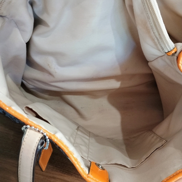 Coach Blue, Tag And Orange Signature Tote Bag With COA - Picture 10 of 12